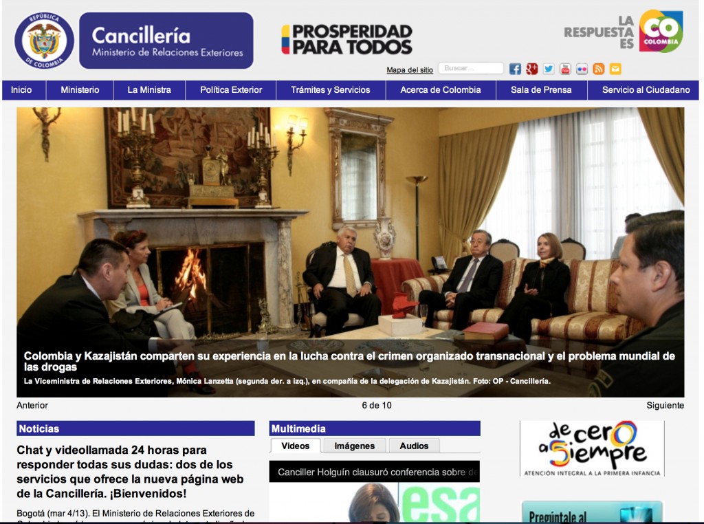 El Ministerio de Relaciones Exteriores de Colombia lanz&oacute; la semana pasada su nueva p&aacute;gina de Internet, dise&ntilde;ada para responder a las inquietudes que tengan los ciudadanos colombianos en cualquier parte del mundo. La nueva plataforma digital de la 