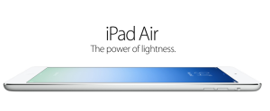 El iPad de 9,7 pulgadas, que pasa a llamarse iPad Air, ha disminuido su grosor, que pasa a ser de 7,5 mil&iacute;metros (un 20 % m&aacute;s fino que su predecesor), y su peso, que es de 453 gramos (un 28 % m&aacute;s ligero). Sus bordes laterales se han empeque&ntilde;ecido en un 43 %. 