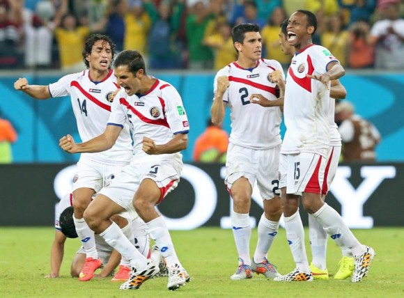 Costa Rica celebra su victoria hist&oacute;rica. 