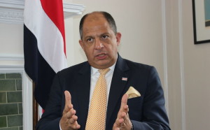 El presidente de Costa Rica, Luis Guillermo Solís, durante una entrevista el 12 de junio 2014, en Washington DC.