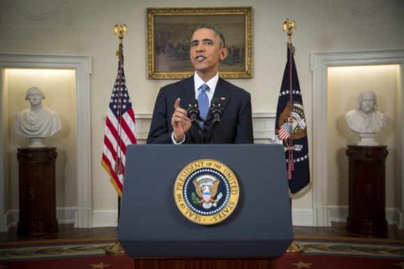 El presidente Barack Obama se dirige a la nación desde la Casa Blanca sobre la decisión de iniciar un diálogo inmediato con Cuba para restablecer vínculos diplomáticos entre ambos países.