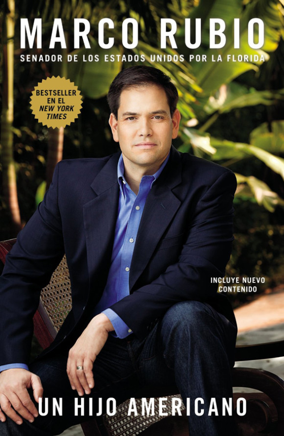 Portada de su bestseller biográfico “Un Hijo Americano”. En términos generales la percepción de Marco Rubio a través de sus libros, especialmente de los biográficos, es la de un hombre de familia, que ama a sus padres y abuelos inmigrantes, a quienes les otorga el crédito de sus logros. Un hombre con valores religiosos y honesto para reconocer sus errores personales y políticos.