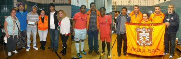 (I)  El Aguilas Girls le celebr&oacute; el cumplea&ntilde;os al jovencito y talentoso jugador, Diego Valdes (pastel/biscocho en manos). Lo acompa&ntilde;an Dona Maria Teresa Valdez, Jeannette Mart&iacute;nez, Juan "Juansito" Lopez, presidente de la Liga y Lilly Carancio, entre  otros.   (C) Arlinton Echeverria posando con Dkay Henry y Roxan German, capitana y nueva adquisici&oacute;n del Aguilas Girls.  (D) Milton Valdez, Arlinton Echeverria, Jeannette Mart&iacute;nez "La Aguilucha Mayor", Jose Luis Martinez, DT y Freddy "Bigotes" Peyes, posando con la insignia banner de Las Aguilas Girls. (Fotos Buki Chapin).