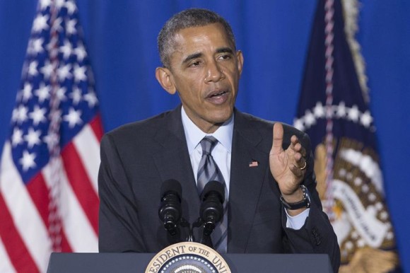 l presidente de los Estados Unidos, Barack Obama, durante la presentaci&oacute;n de su proyecto presupuestario para el a&ntilde;o fiscal 2016 en el Departamento de Seguridad Nacional, en Washington DC