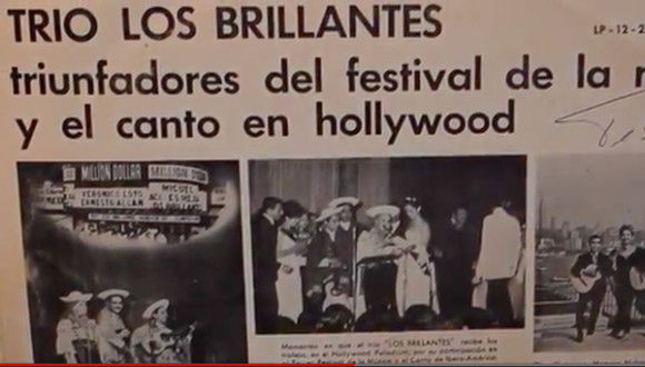 Un reportaje publicado en una revista mexicana da cuenta del triunfo del Trio Los Brillantes en Hollywood, en donde obtuvieron la Palma de Oro.