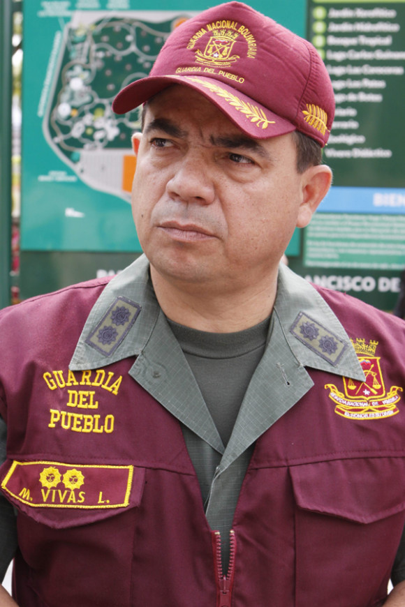 Miguel Alcides Vivas Landino, actual Inspector General de las Fuerzas Armadas Bolivarianas (FANB), en un operativo de seguridad Semana Santa 2012 en el Parque Generalisimo Francisco de Miranda, Caracas, Venezuela. 