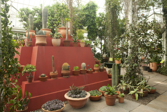 Una pirámide en escala al interior de la casa de Frida Kahlo.