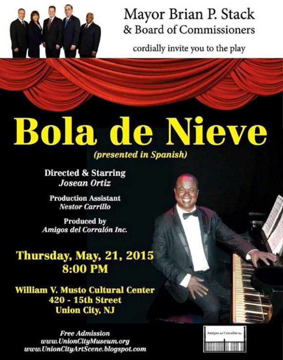 Programa de mano de la presentaci&oacute;n de "Bola de Nieve" en Union City, N.J.