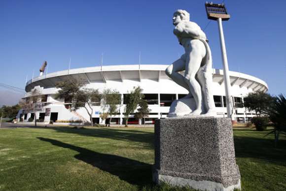 Imagen tomada el 2 de abril de 2015 del Estadio Nacional, en Santiago de Chile. Este estadio albergará partidos de la próxima Copa América 2015 que se celebra en Chile, entre ellos la gran final del 4 de julio.