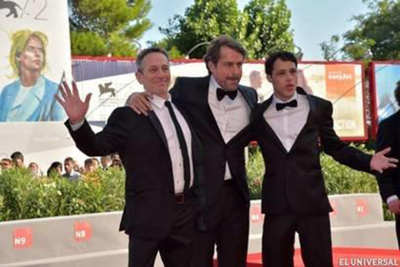 Alfredo Castro, Lorenzo Vigas y Luis Silva en el photocall del Festival de Venecia 2015.