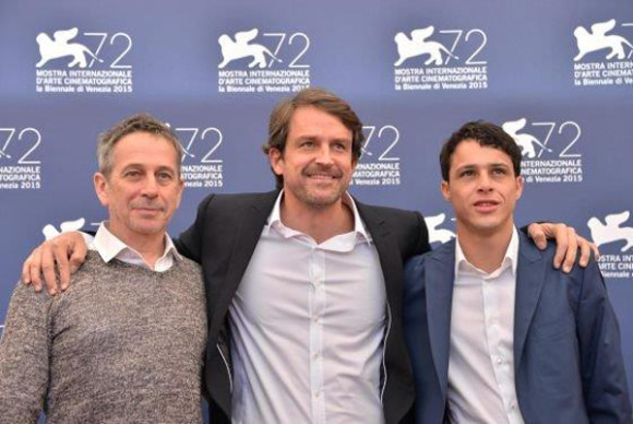 Alfredo Castro, Lorenzo Vigas y Luis Silva, en una rueda de prensa ofrecida en La Mostra.
