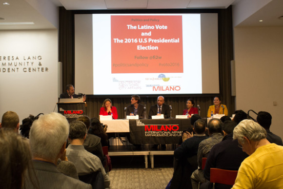 El panel fue conducido en el Theresa Lang Community and Student Center en The New School.