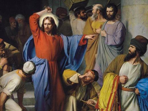 Uno de los actos m&aacute;s simb&oacute;licos en la vida pol&iacute;tica de Jes&uacute;s, fue el incidente en el templo, cuando sac&oacute; a fuetazos a los mercaderes, hecho corroborado en todos los evangelios, fue un acto de protesta radical, simb&oacute;lico, pero contundente. Sus predicas se volvieron m&aacute;s fuertes desde entonces.