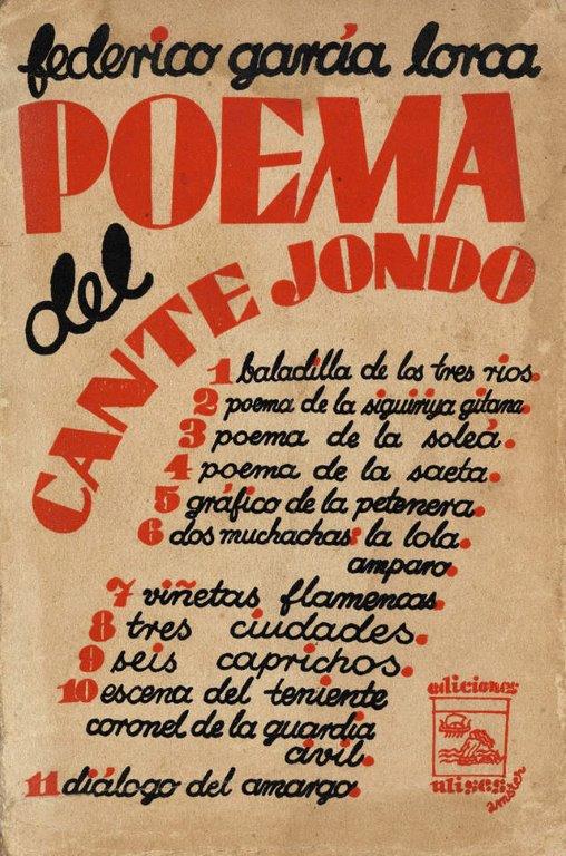 Cubierta del libro del Poema del cante jondo.