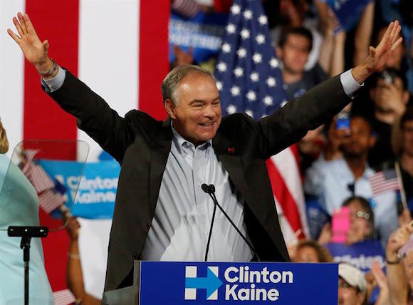 La Convención Demócrata confirmó hoy al senador Tim Kaine como candidato a la Vicepresidencia de Estados Unidos y compañero de Hillary Clinton.