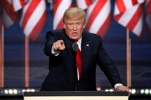 Fotograf&iacute;a de archivo fechada el pasado 21 de julio de 2016 que muestra al candidato republicano a la Presidencia de EE.UU., Donald Trump durante un acto electoral en Cleveland, Estados Unidos. 