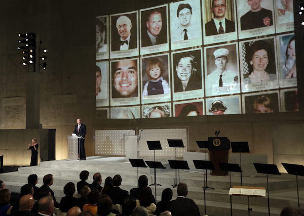 Vista general del acto de apertura del Museo de la Memoria, en el museo Memorial del 11S de la Zona Cero, en Nueva York, el 15 de mayo del 2014.