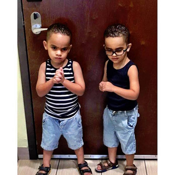 J Alvarez quiso compartir una foto de sus bellos gemelos Alexander y Kazniel con los lectores de Impacto Latin News. 