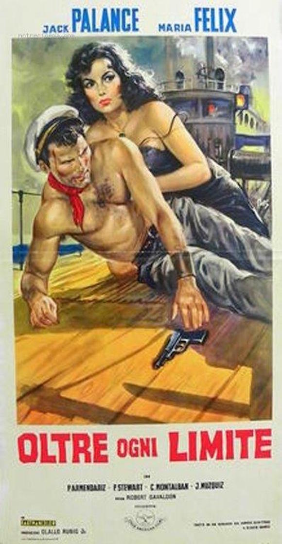Publicidad italiana para el filme "Flor de Mayo", con Mar&iacute;a F&eacute;lix y Pedro Arm&eacute;ndariz.