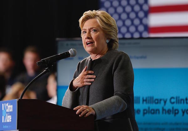 La candidata a la presidencia de los Estados Unidos por el partido Demócrata Hillary Clinton.