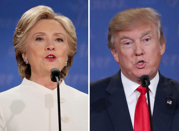 Combo de fotograf&iacute;as que muestra a la candidata Dem&oacute;crata a la presidencia, Hillary Clinton (i), y al candidato Republicano a la presidencia, Donald Trump (d).