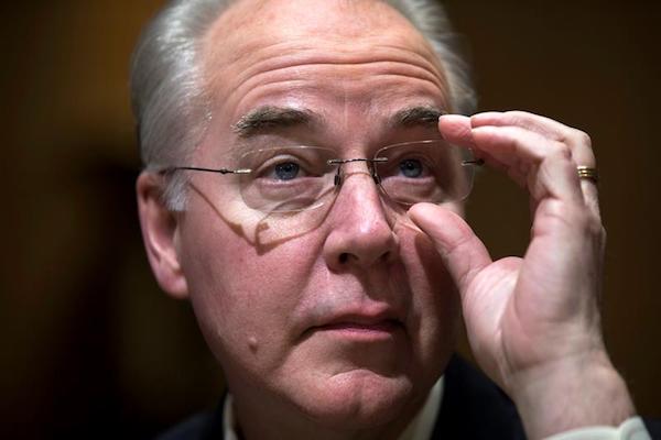 El nominado por el presidente Donald Trump, a secretario de Salud, Tom Price.