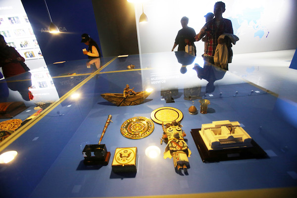 Piezas artesanales en el museo de Orinoca, 