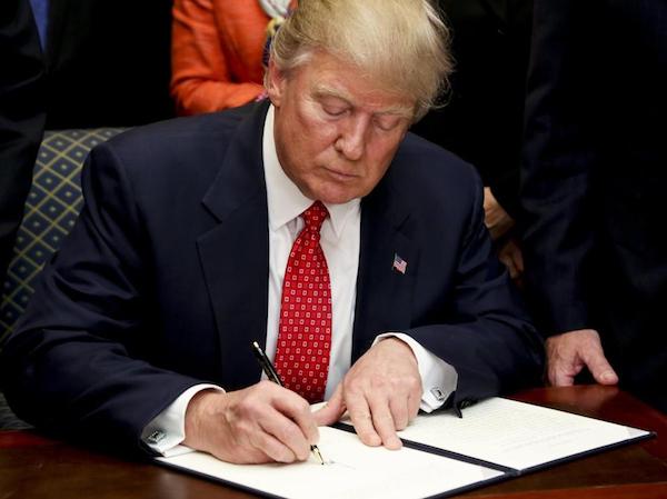 Los partidarios del presidente estadounidense Donald J. Trump.