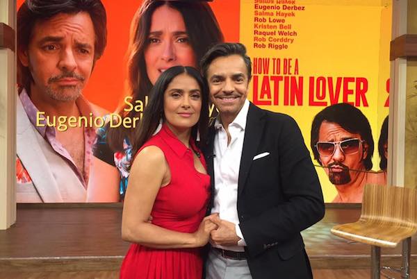 Los actores mexicanos Salma Hayek y Eugenio Derbez. Foto Facebook Eugenio Derbez.