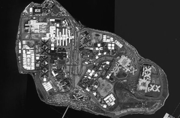 Vista aerea de la Isla Rikers en 1948.