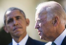 Clinton pedirá a Biden que continúe con plan contra cáncer si gana elecciones El vicepresidente Joseph Biden (d), anuncia junto al presidente, Barack Obama (i), que no aspira a la candidatura presidencial demócrata para las elecciones de 2016.