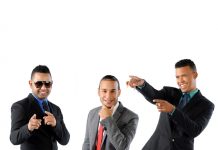 El grupo New Sensation compuesto por Yabriel, Joell y Flow Genio.