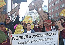 Las protestas contra los empleadores que no quieren pagar a los trabajadores son lideradas en Nueva York por la ecuatoriana Ligia Guallpa, Directora Ejecutiva del Proyecto de Justicia Laboral WJP.