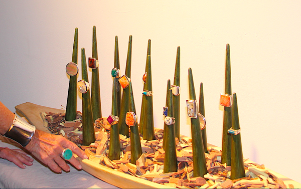 Una exhibici&oacute;n muy original, en la cual se exhibieron entre otras creaciones, los anillos con dise&ntilde;os y materiales &uacute;nicos creados por Ester Ventura.