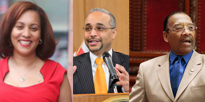 SENADORES Marisol Alc&aacute;ntara, Jos&eacute; Peralta y Rub&eacute;n Diaz: apoyan a comerciantes latinos en su b&uacute;squeda de acceso a negociar con el estado, los otros brillan por su ausencia.