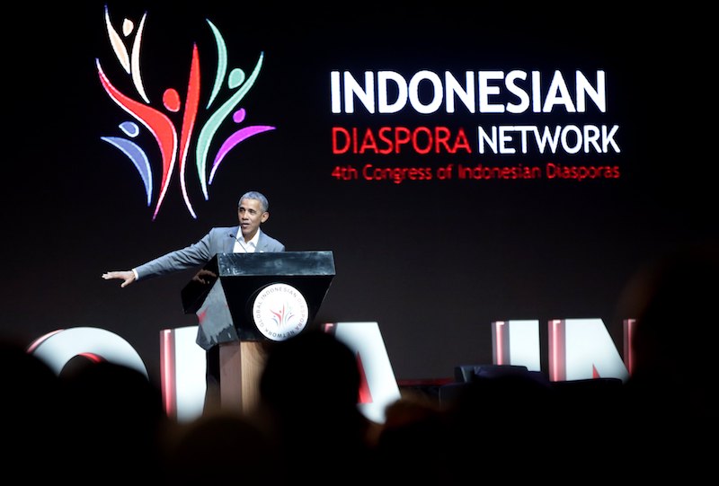 Obama durante su visita a Indonesia. 