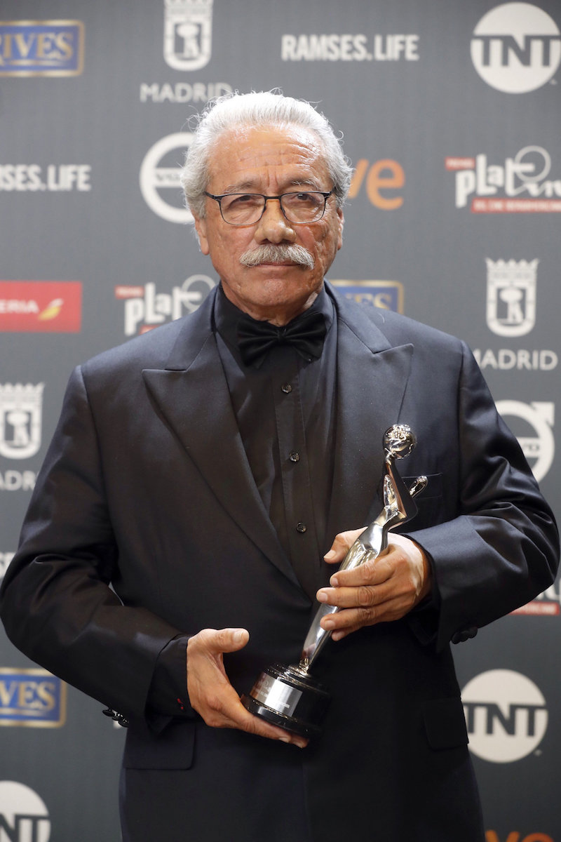 El actor y director estadounidense Edward James Olmos tras recibir el premio Platino de Honor del Cine Iberoamericano.