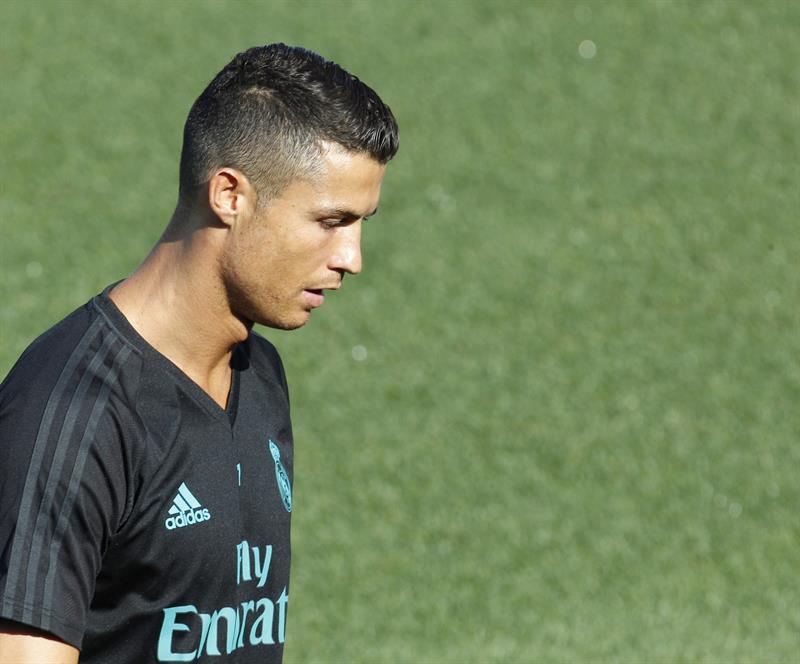 Cristiano Ronaldo, durante el entrenamiento del equipo en la Ciudad del Real Madrid