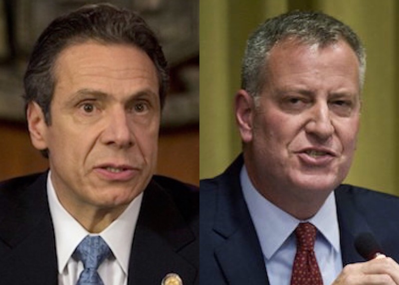 El gobernador de Nueva York, Andrew Cuomo, y el alcalde Bill de Blasio.