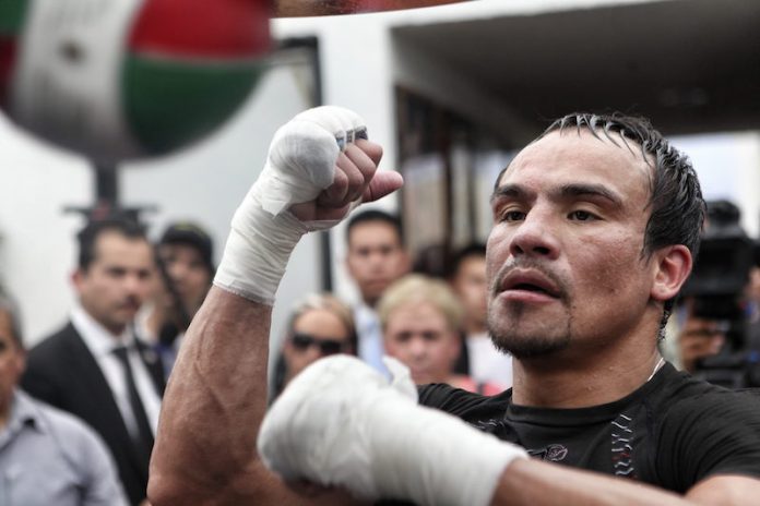 El mexicano Juan Manuel Márquez durante un entrenamiento.
