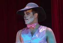 Jorge Luis Figueroa el barón de Ripafratta y caracterización de gato.