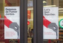 Fotografía de una campaña publicitaria contra el tabaquismo en Washington DC.