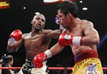Mayweather Jr. derrotó a Pacquiao y mantuvo su invicto Mayweather lanzó 435 golpes de los que acertó con 148, es decir, 34 por ciento, mientras que Pacquiao tiró 429, de los que sólo 81 fueron a dar al cuerpo de Mayweather.