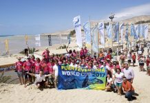 Inauguración del Campeonato del Mundo de Windsurfing y Kiteboarding de Fuerteventura que se celebra desde hoy en la playa de Sotavento.