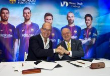 La universidad Miami Dade College (MDC) y la Fundación FC Barcelona firmaron hoy en Miami un acuerdo de cooperación para el lanzamiento de FútbolNet