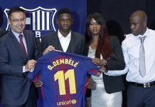 Ousmane Dembélé y su familia