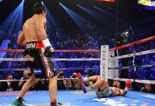 Márquez vence por nocáut a Pacquiao en el sexto asalto El mexicano Juan Manuel Márquez hizo historia al vencer por nocáut espectacular en el sexto asalto al filipino Manny Pacquiao en la cuarta y decisiva pelea dentro del peso welter que ambos púgiles protagonizaban en su carrera profesional.