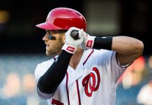 Bryce Harper de los Nacionales de Washington.