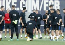 El Barcelona efectúa la última sesión antes de recibir la visita del Eibar El Barcelona ha efectuado la última sesión previa al encuentro de este martes.