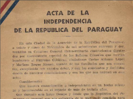 La proclama definitiva de la Independencia Paraguaya de 1842, fue enviada a Argentina, Brasil y Bolivia, esta última fue la primera en reconocer la independencia paraguaya.